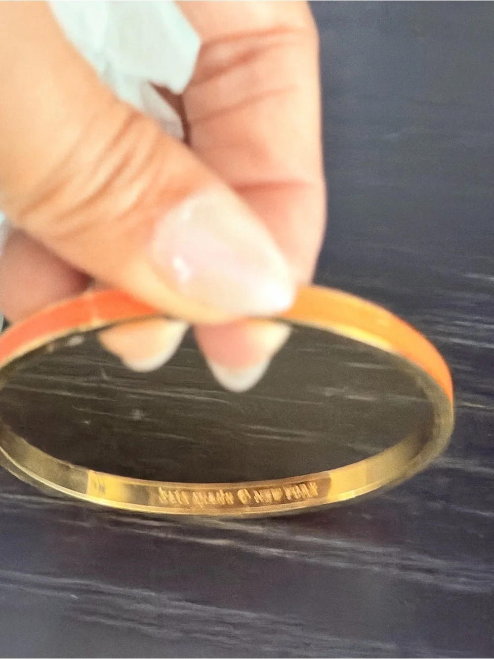 kate spade Gold-Tone Orange Enamel Slim Bangle - Picture 3 of 7